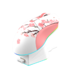 DAREU EM901X Pink – RGB Wireless Gaming Mouse With Dock