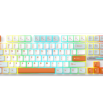Monka 3087 Pro Tri-Mode Gasket Mount Hotswappable Mechanical Keyboard White Orange Sea Salt Switch